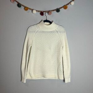 🔆 Talbots off white mock neck knit sweater